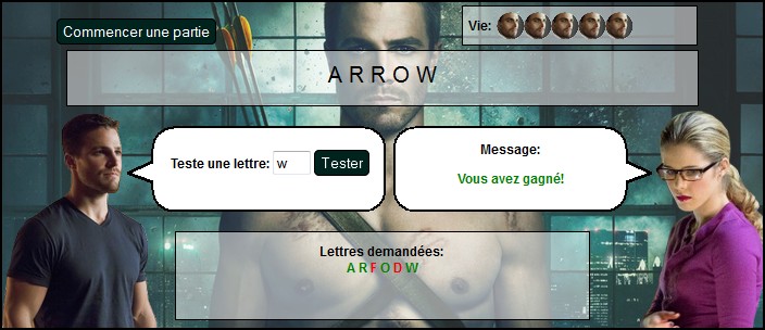 Jeu du pendu Arrow